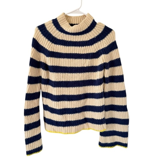Anthropologie Maeve Striped Mockneck Sweater - Picture 3 of 8
